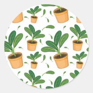 Plant pattern classic round sticker