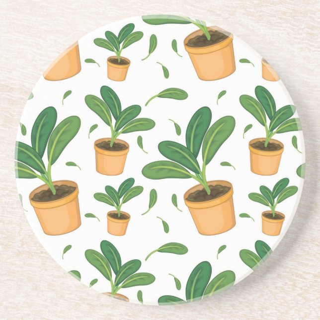 Plant pattern coaster (Front)