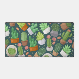 Plant pattern desk mat