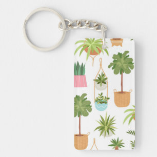 Plant pattern key ring