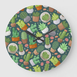 Plant pattern large clock