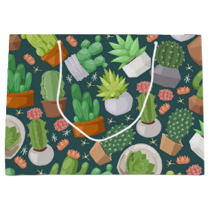 Plant pattern large gift bag