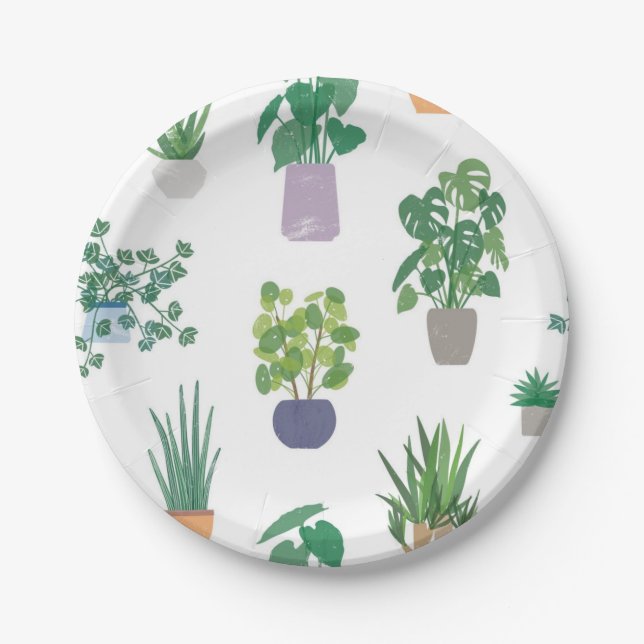 Plant pattern paper plate (Front)