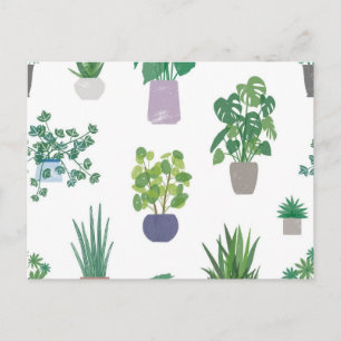 Plant pattern postcard