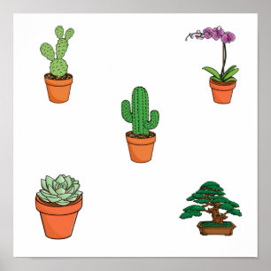 Plant pattern poster