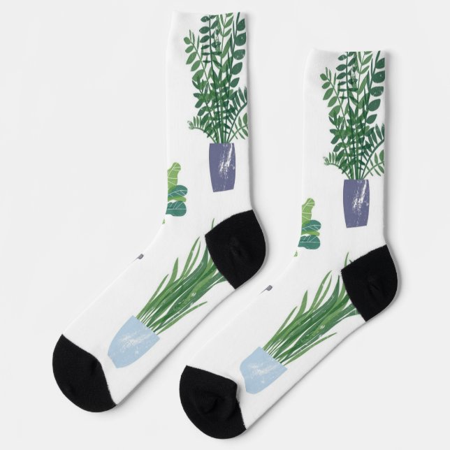 Plant pattern socks (Left)