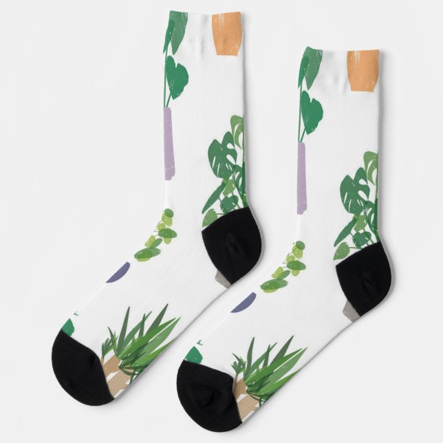Plant pattern socks (Left)
