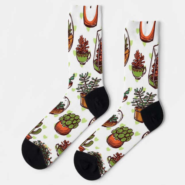 Plant pattern socks (Left)