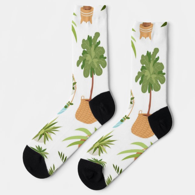 Plant pattern socks (Left)