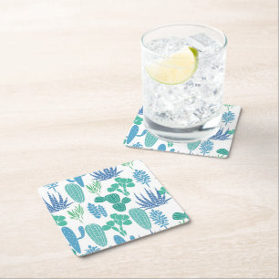 Plant pattern square paper coaster
