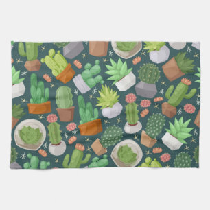 Plant pattern tea towel