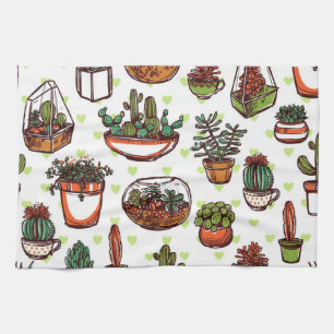 Plant pattern tea towel