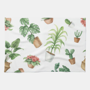 Plant pattern tea towel