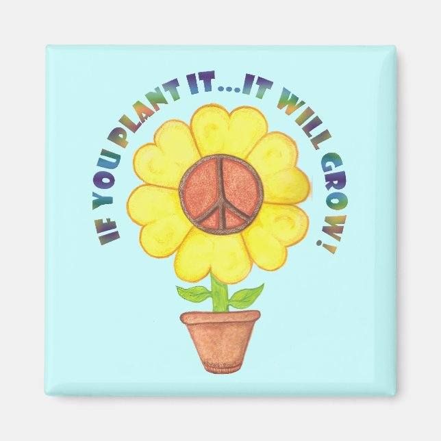 Plant Peace Magnet (Front)