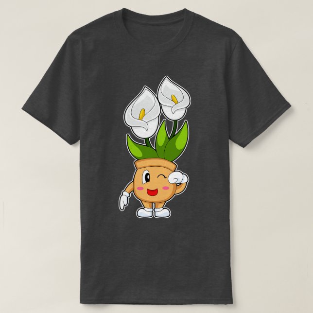 Plant pot Calla Lily Flower T-Shirt (Design Front)