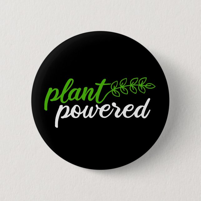 Plant Powered 6 Cm Round Badge (Front)