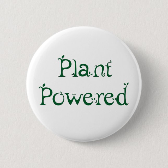 Plant Powered 6 Cm Round Badge (Front)