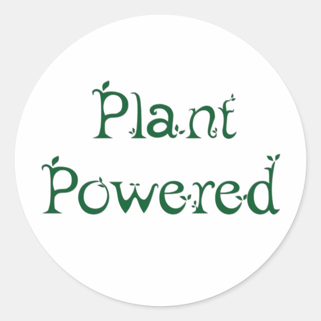 Plant Powered Classic Round Sticker (Front)