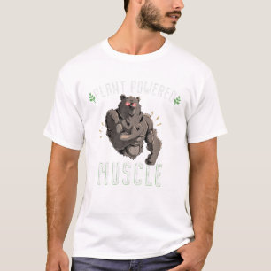 Plant Powered Muscles Grizzly Bear Powerlifter Veg T-Shirt