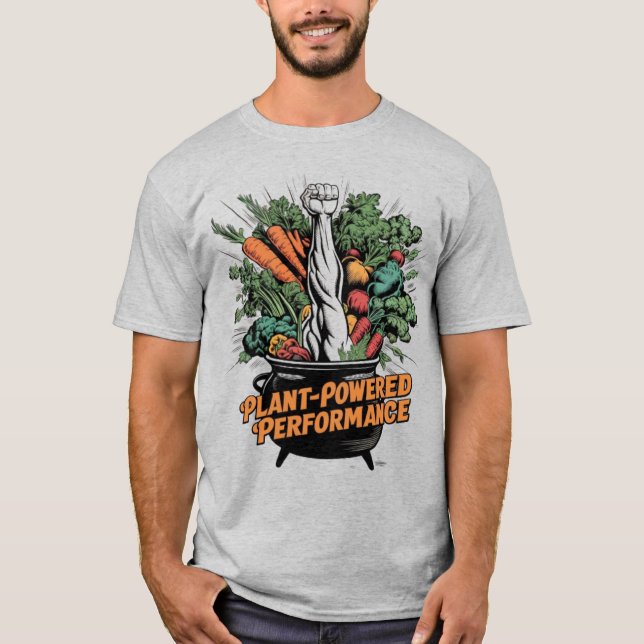 Plant-Powered Performance | Vibrant Vegan Athlete T-Shirt (Front)