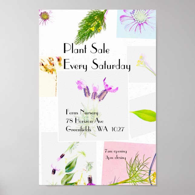 Plant Sale Nursery Poster (Front)