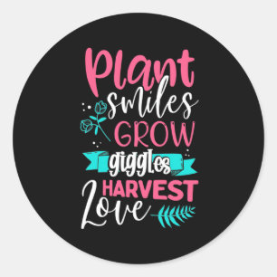 Plant Smiles Grow Giggles Love Classic Round Sticker