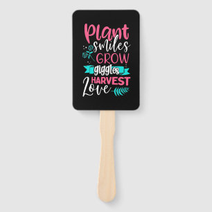 Plant Smiles Grow Giggles Love Hand Fan