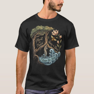 Plant The Trees Save The Bees Peace Sign Earth T-Shirt