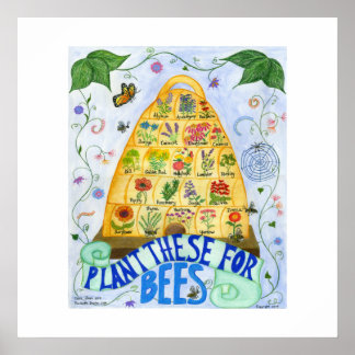 Plant These For Bees Poster
