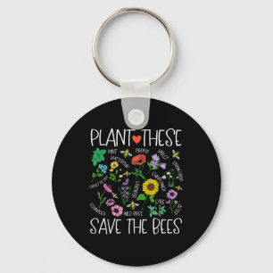 Plant These Save Bees Wildflower Earth Day Support Key Ring