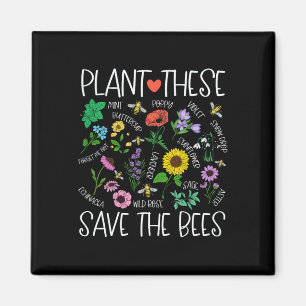 Plant These Save Bees Wildflower Earth Day Support Magnet
