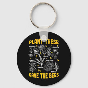 Plant These Save The Bees Key Ring