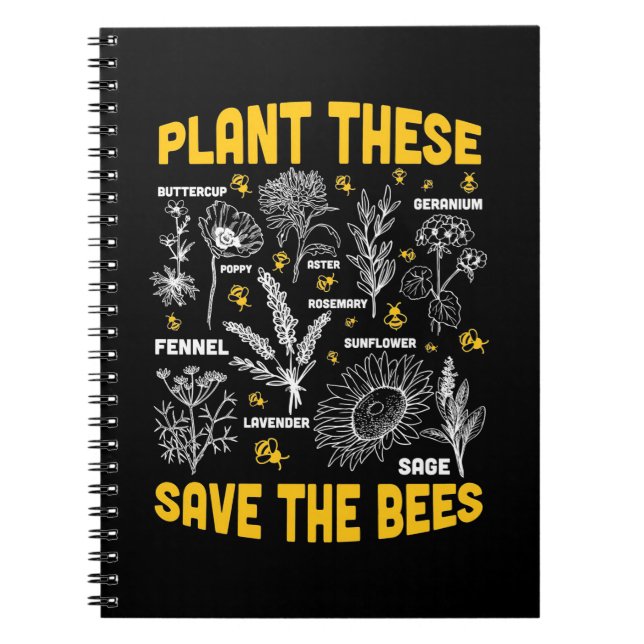 Plant These Save The Bees Notebook (Front)