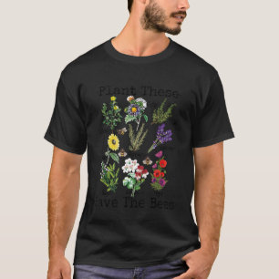 Plant These Save The Bees Women Yellow Flowers T-Shirt