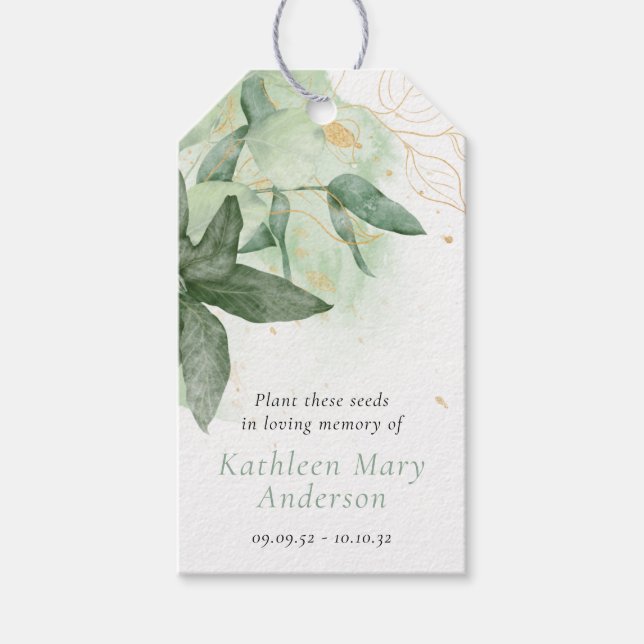 Plant These Seeds In Loving Memory Funeral Favour Gift Tags (Front)