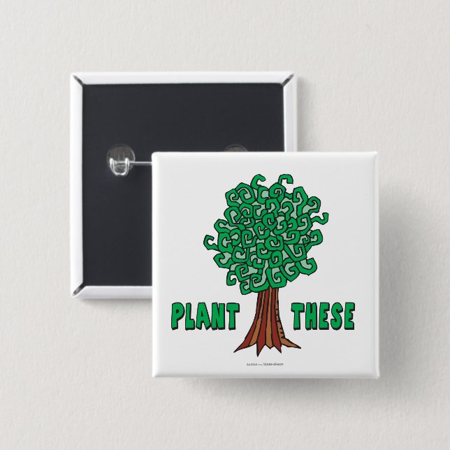 Plant Trees 15 Cm Square Badge (Front & Back)