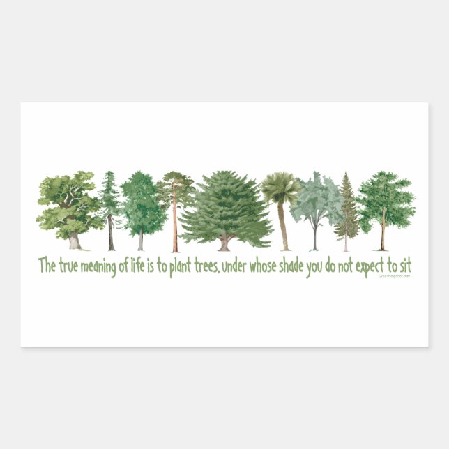 Plant Trees Rectangular Sticker (Front)