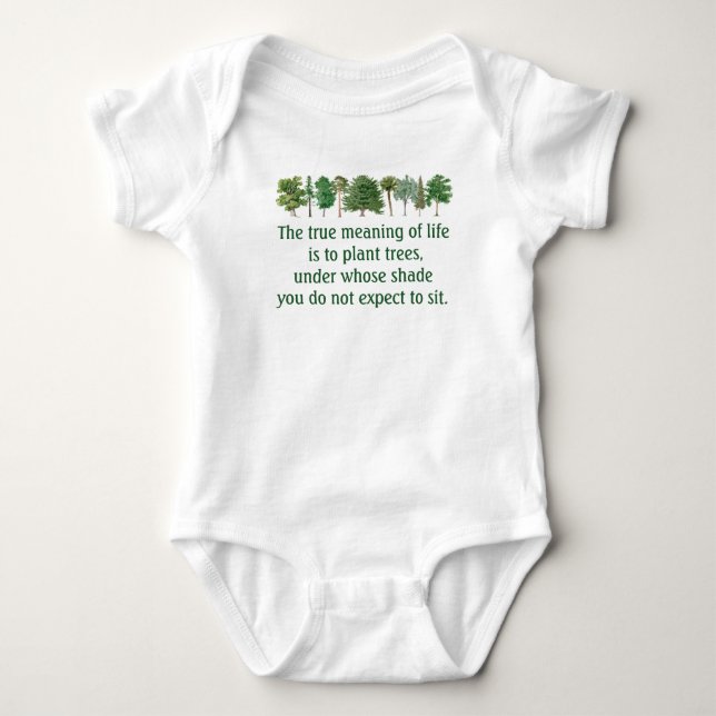 Plant Trees Shade Meaning of Life Environmental Baby Bodysuit (Front)