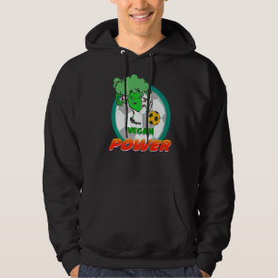 Plant Vegetarian Soccer Broccoli Vegan Power Footb Hoodie