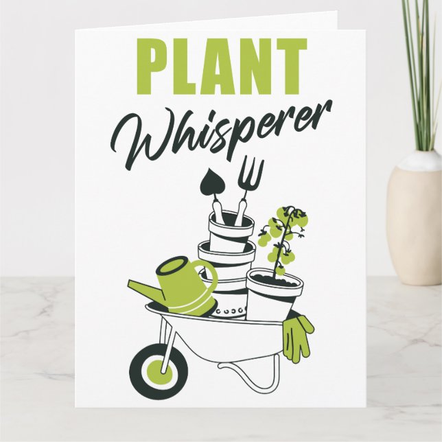 Plant Whisperer – Funny Cute Gardener & Plant  Thank You Card (Front)
