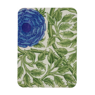 Plant with a blue flower (w/c on paper) magnet