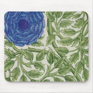 Plant with a blue flower (w/c on paper) mouse pad