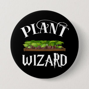 Plant Wizard Funny Gardener 7.5 Cm Round Badge