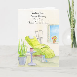 Plantar Fasciitis Surgery Recovery Crutches & Boot Card