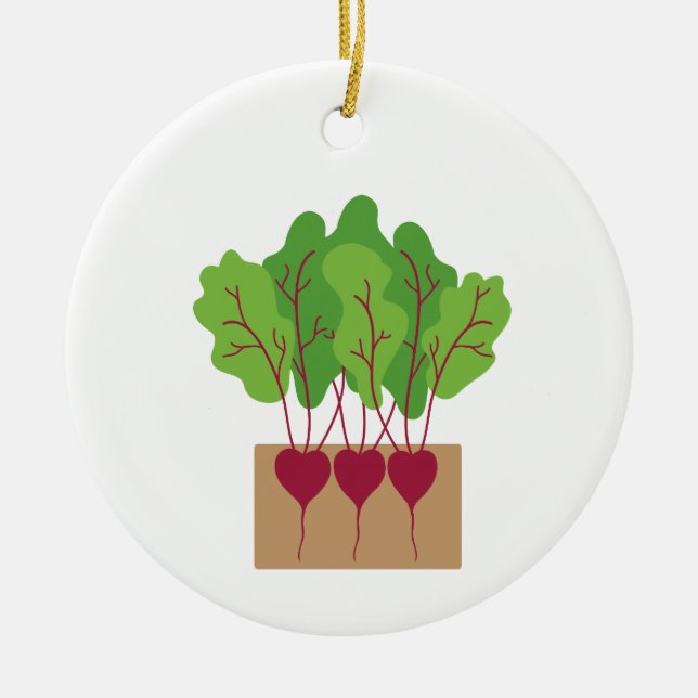 Planted Beets Ceramic Ornament (Front)
