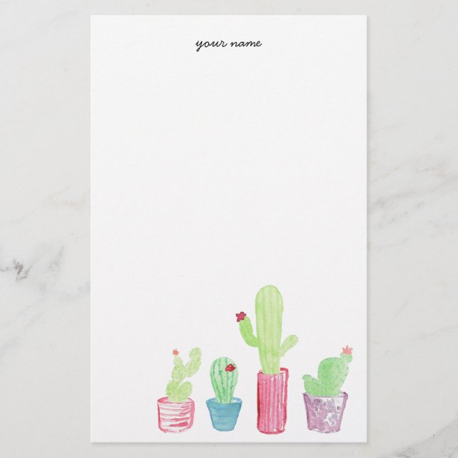 Planted Cactus Stationary Stationery (Front)