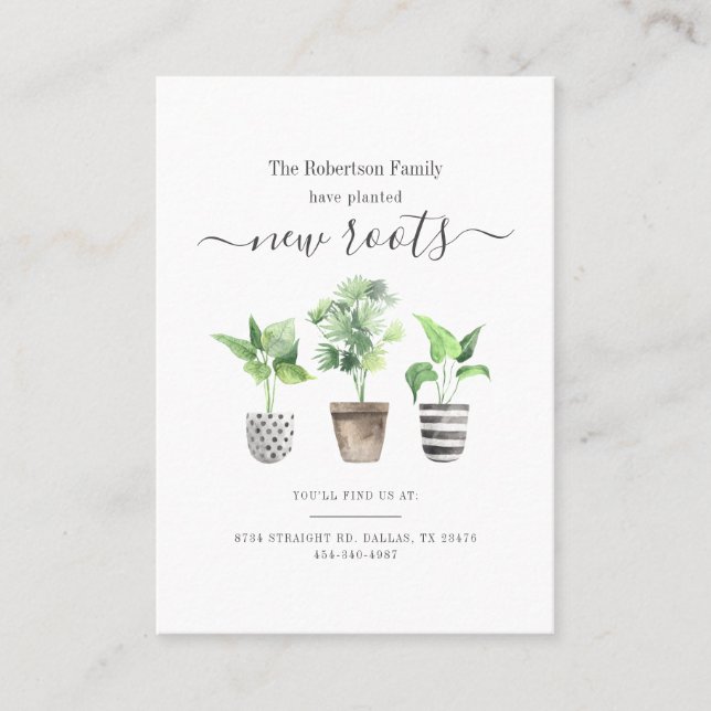 Planted New Roots New Address Moving Announcement (Front)
