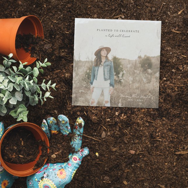 Planted to Celebrate | Photo Memorial Garden Stone Coaster (Creator Uploaded)