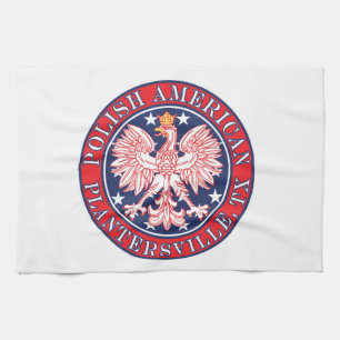 Plantersville Texas Polish American Eagle Tea Towel