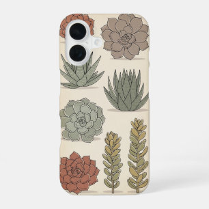 Plantes Grasses Stylisées Vintage iPhone 16 Case
